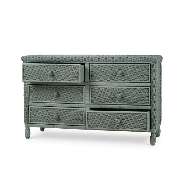 Oasis Rattan 6 Drawer Dresser-Blue Hand Home