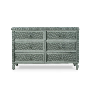 Oasis Rattan 6 Drawer Dresser-Blue Hand Home