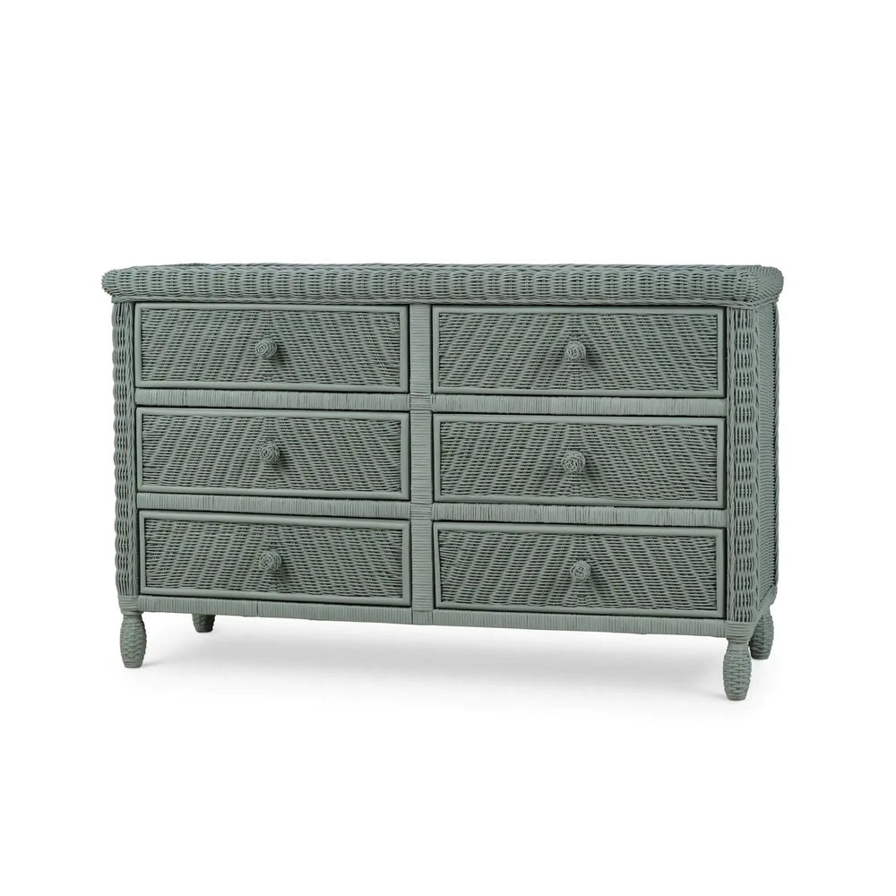 Oasis Rattan 6 Drawer Dresser-Blue Hand Home
