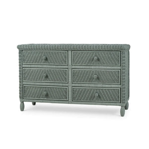 Oasis Rattan 6 Drawer Dresser-Blue Hand Home