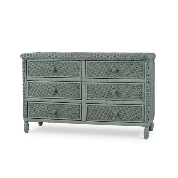 Oasis Rattan 6 Drawer Dresser-Blue Hand Home