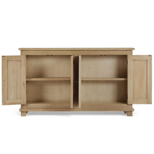 Osborne Narrow 4 Door Sideboard in Fruitwood-Blue Hand Home