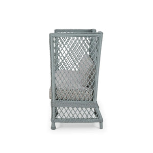 Rabana High Back Rattan Loveseat-Blue Hand Home
