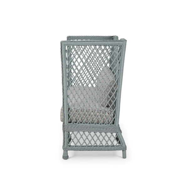 Rabana High Back Rattan Loveseat-Blue Hand Home