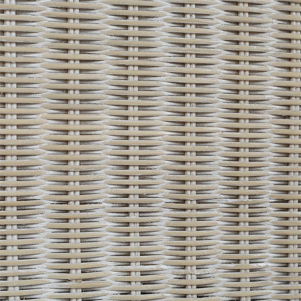 Hampton Rattan Wing Chair in White Wash Rattan w/ Oatmeal Boucle Chenille Performance Fabric Cushion-Blue Hand Home