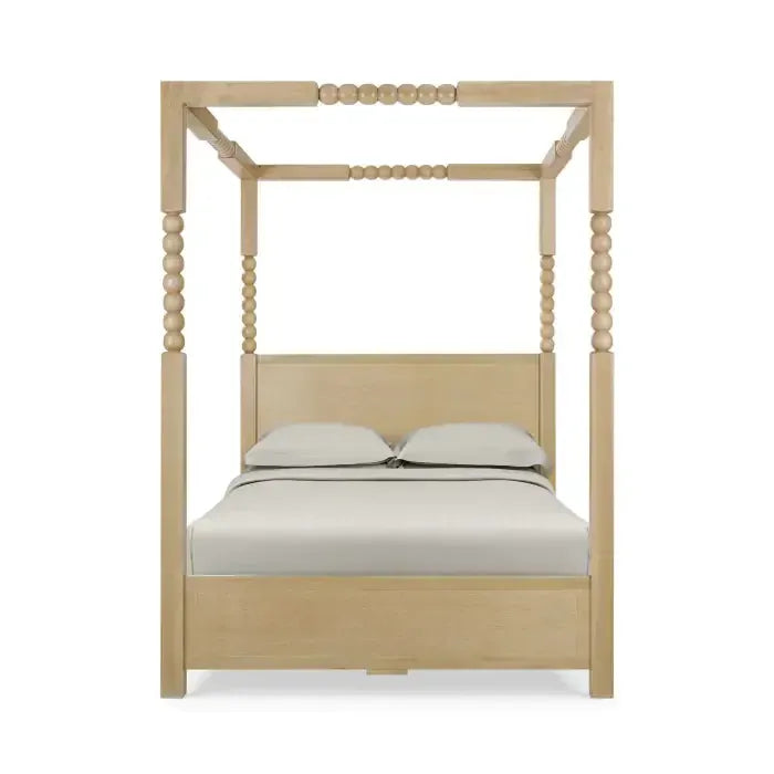 Cholet Poster Queen Bed In Fruitwood-Blue Hand Home