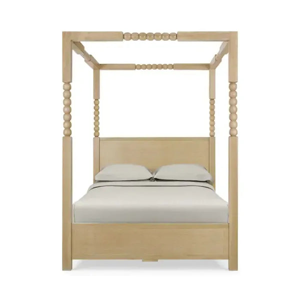 Cholet Poster Queen Bed In Fruitwood-Blue Hand Home