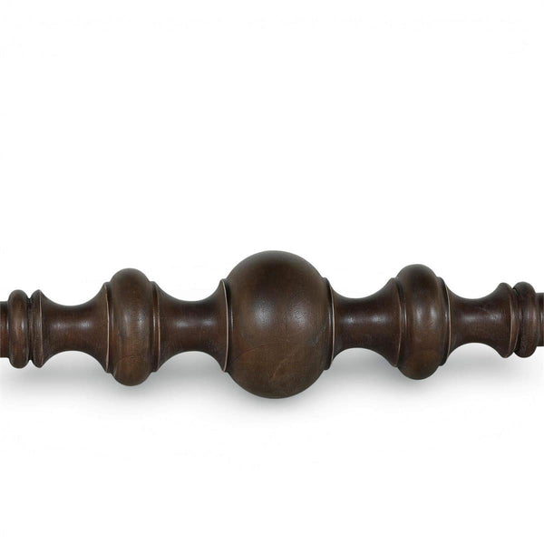 Savannah Large Bench in Walnut Finish w/ Thames Natural Performance Fabric-Blue Hand Home