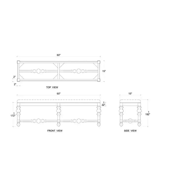 Savannah Large Bench-Blue Hand Home