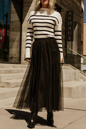 20 Colors Ethereal Flowy Elastic Waist Pleated Tulle Skirt