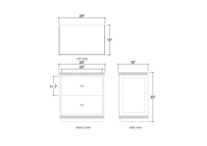 Maeve 2 Drawer Bedside Table-Blue Hand Home