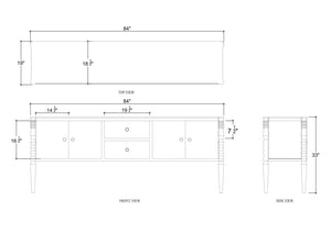 Ligna Sideboard-Blue Hand Home