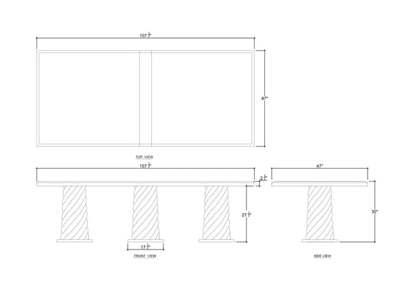 Belvedere Rectangular Dining Table-Blue Hand Home