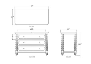 Milano 3 Drawer Dresser-Blue Hand Home