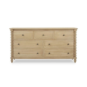 Milano 7 Drawer Dresser in Fruitwood-Blue Hand Home