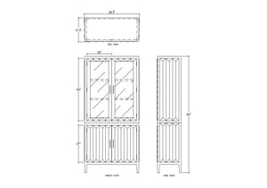 Colorado Display Cabinet w/ Glass Door-Blue Hand Home