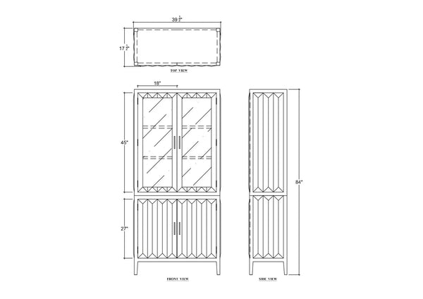 Colorado Display Cabinet w/ Glass Door-Blue Hand Home