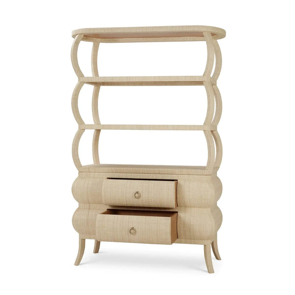 Savannah Open Bookcase w/ Rattan-Blue Hand Home