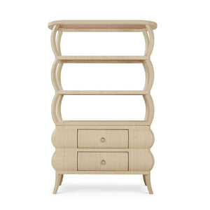 Savannah Open Bookcase w/ Rattan-Blue Hand Home