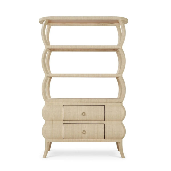 Savannah Open Bookcase w/ Rattan-Blue Hand Home
