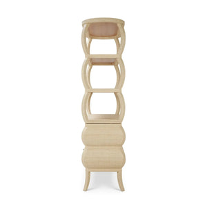 Savannah Open Bookcase w/ Rattan-Blue Hand Home