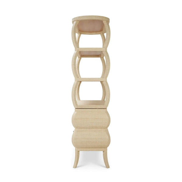 Savannah Open Bookcase w/ Rattan-Blue Hand Home
