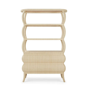 Savannah Open Bookcase w/ Rattan-Blue Hand Home