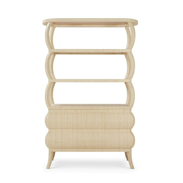 Savannah Open Bookcase w/ Rattan-Blue Hand Home