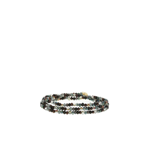 Mini stretch crystal beaded wrap bracelet-Blue Hand Home