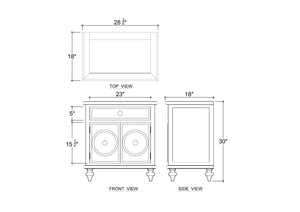 Savannah 2-Door Bedside Table-Blue Hand Home