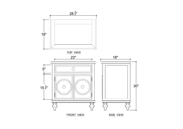 Savannah 2-Door Bedside Table-Blue Hand Home