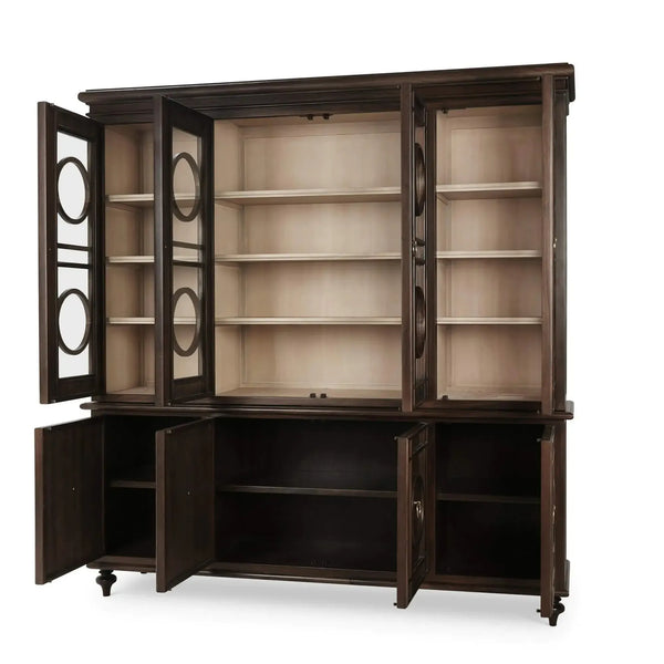 Savannah Display Cabinet w/ Glass Door-Blue Hand Home