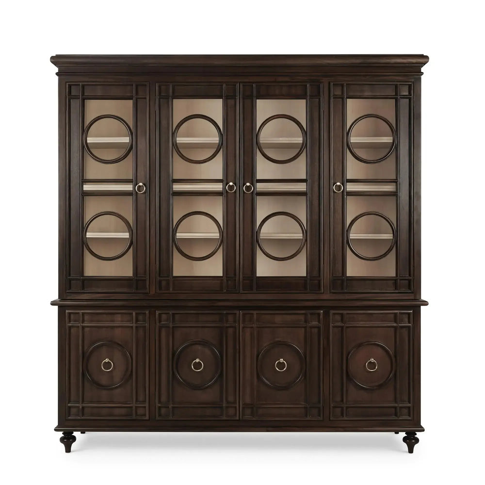 Savannah Display Cabinet w/ Glass Door-Blue Hand Home