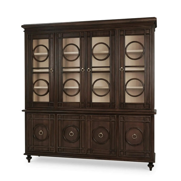 Savannah Display Cabinet w/ Glass Door-Blue Hand Home
