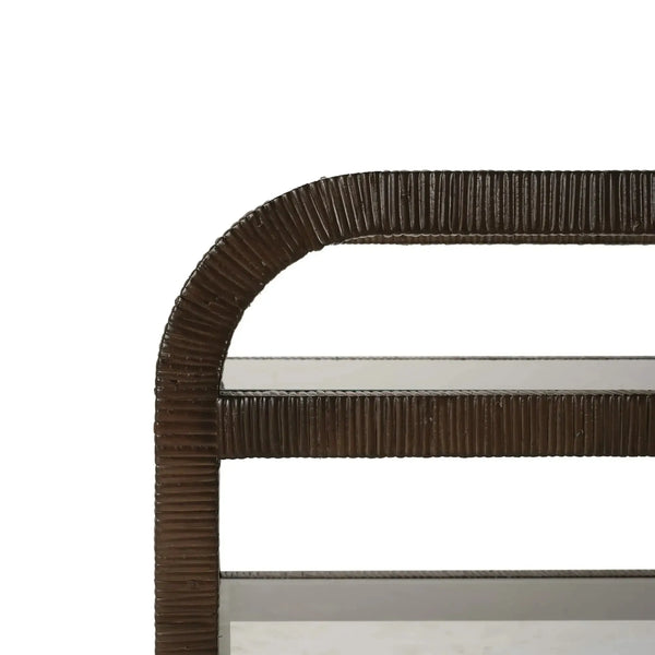 Vannes Bar Cart w/ Rattan-Blue Hand Home