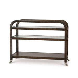 Vannes Bar Cart w/ Rattan-Blue Hand Home