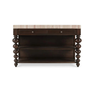 Soluna Kitchen Island w/ Butcher Block-Blue Hand Home