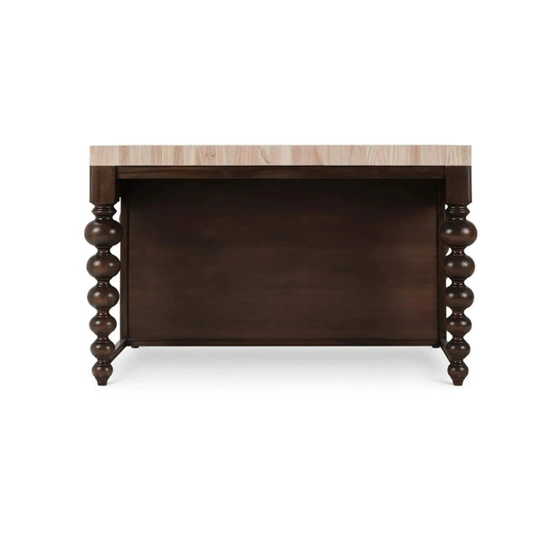 Soluna Kitchen Island w/ Butcher Block-Blue Hand Home