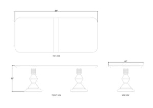 Sydney Rectangular Dining Table 96"-Blue Hand Home