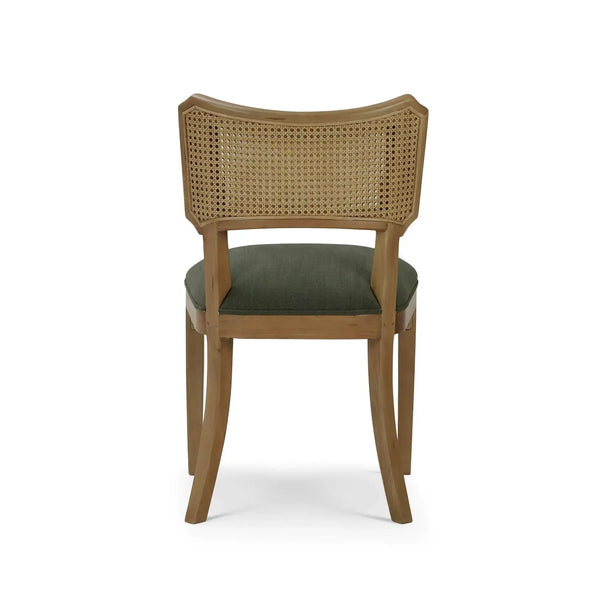 Linea Dining Chair w/ Rattan Back-Blue Hand Home