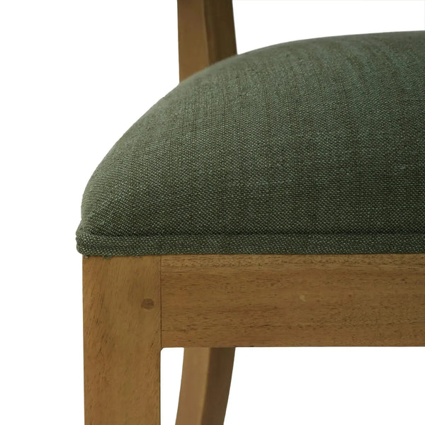 Linea Dining Chair w/ Rattan Back-Blue Hand Home