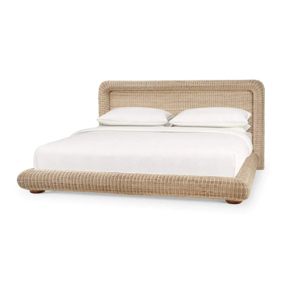 Oasis Rattan King Bed-Blue Hand Home