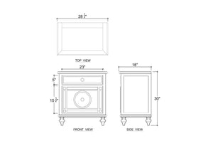 Savannah 1 Door Bedside Table-Blue Hand Home