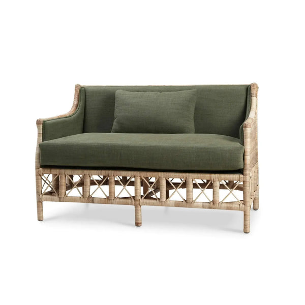 Rabana Rattan Loveseat-Blue Hand Home