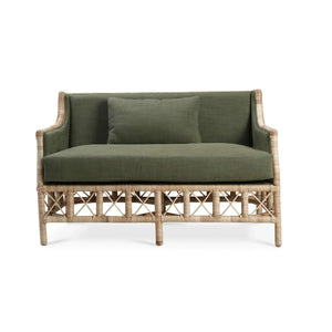 Rabana Rattan Loveseat-Blue Hand Home