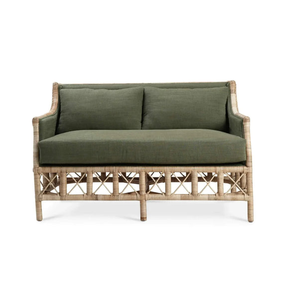 Rabana Rattan Loveseat-Blue Hand Home