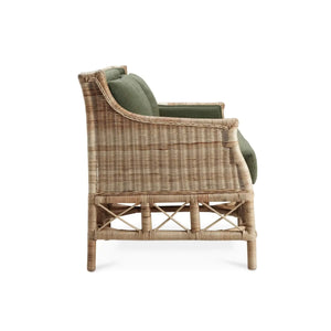 Rabana Rattan Loveseat-Blue Hand Home
