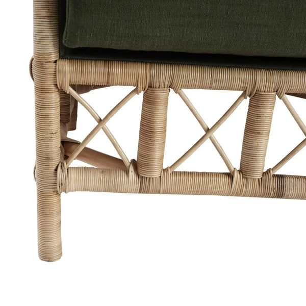 Rabana Rattan Loveseat-Blue Hand Home