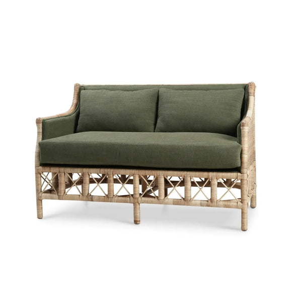 Rabana Rattan Loveseat-Blue Hand Home