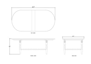 Ligna Oval Dining Table 83''-Blue Hand Home